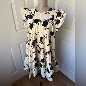 Sofie the Label Black and Ivory Floral Mini Dress Size Large